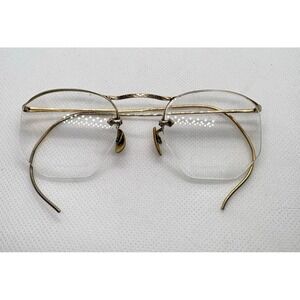 Vintage AO‎ American Optical Rimless Eyeglass Frames 1/10 12K Gold Filled Cable